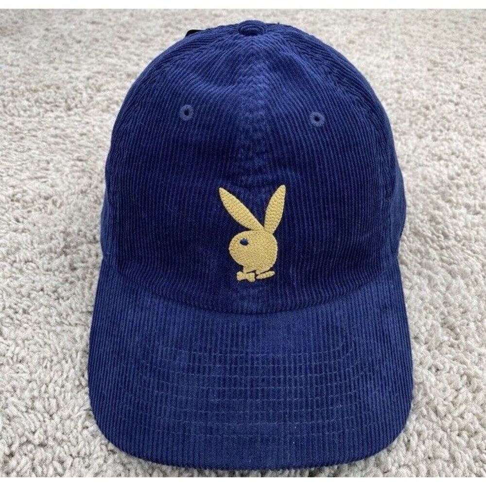 Playboy OG Lids Hat Blueberry Pie Gold Logo Corduroy Adjustable 2023 Dad Cap NWT